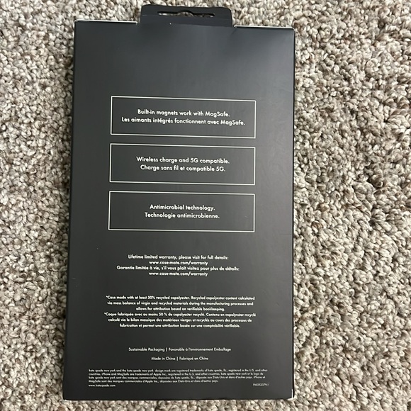 Kate Spade iPhone 15 Plus/iPhone 14 Plus Protective Case for MagSafe Black/White - Picture 6 of 6